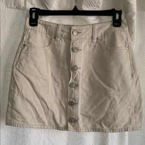 PacSun Light Beige Button-Front Mini Skirt